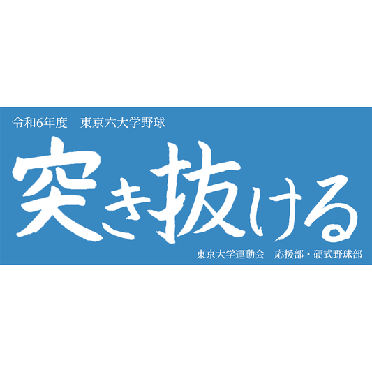 東大野球部オリジナル 淡青タオル2024「突き抜ける」